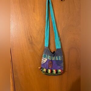 Boho Hippie Crossbody Sling Bag Patchwork PEACE Colorful Color Block Pockets